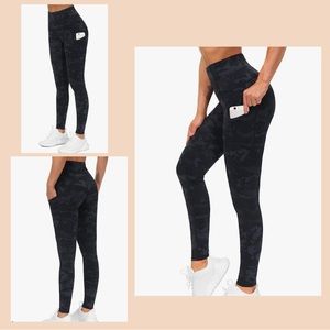 Black & Grey Camo Leggings - Size L